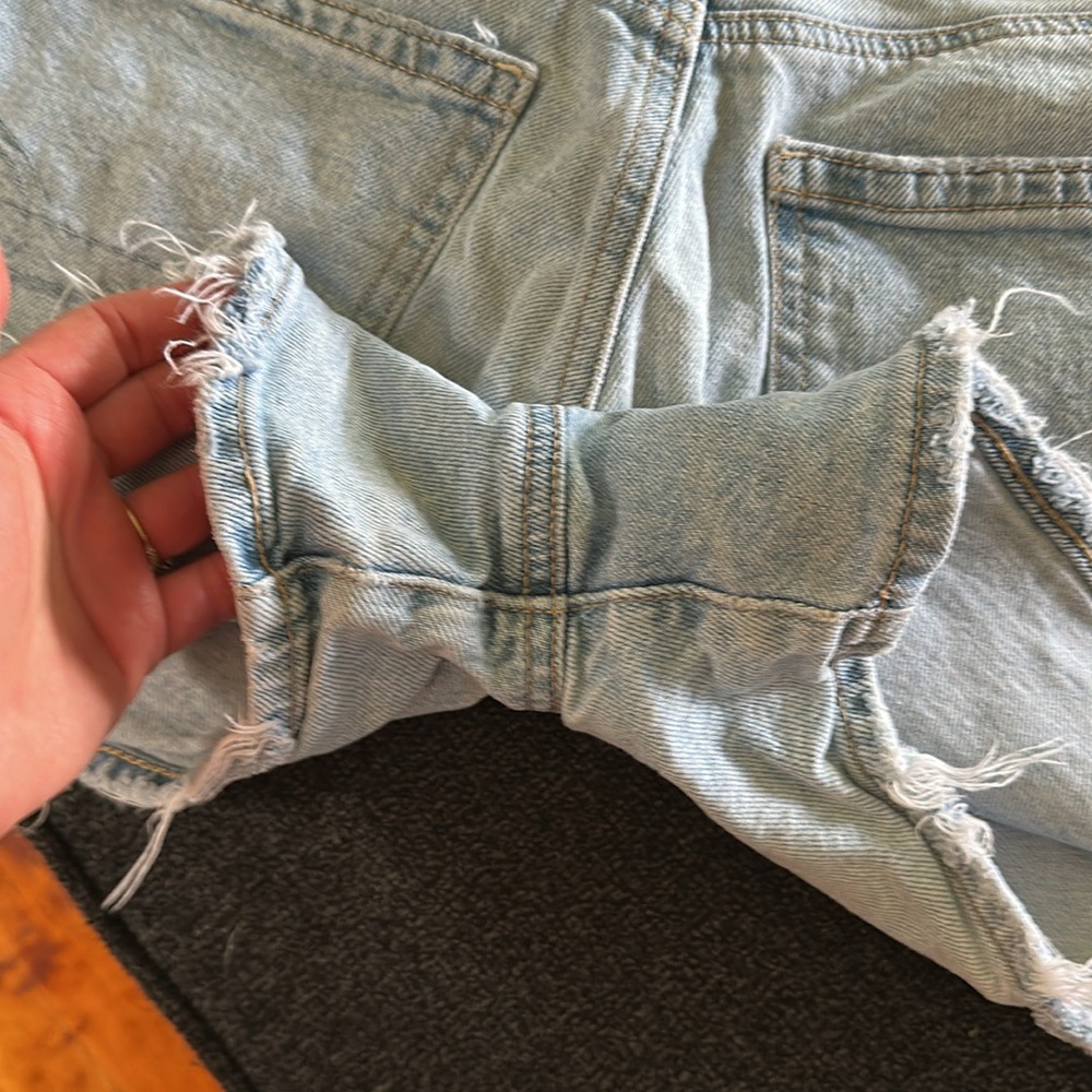 💛 5 for $8 American Eagle Outfitters Blue Jean Shorts Distressed Style - Picture 5 of 7